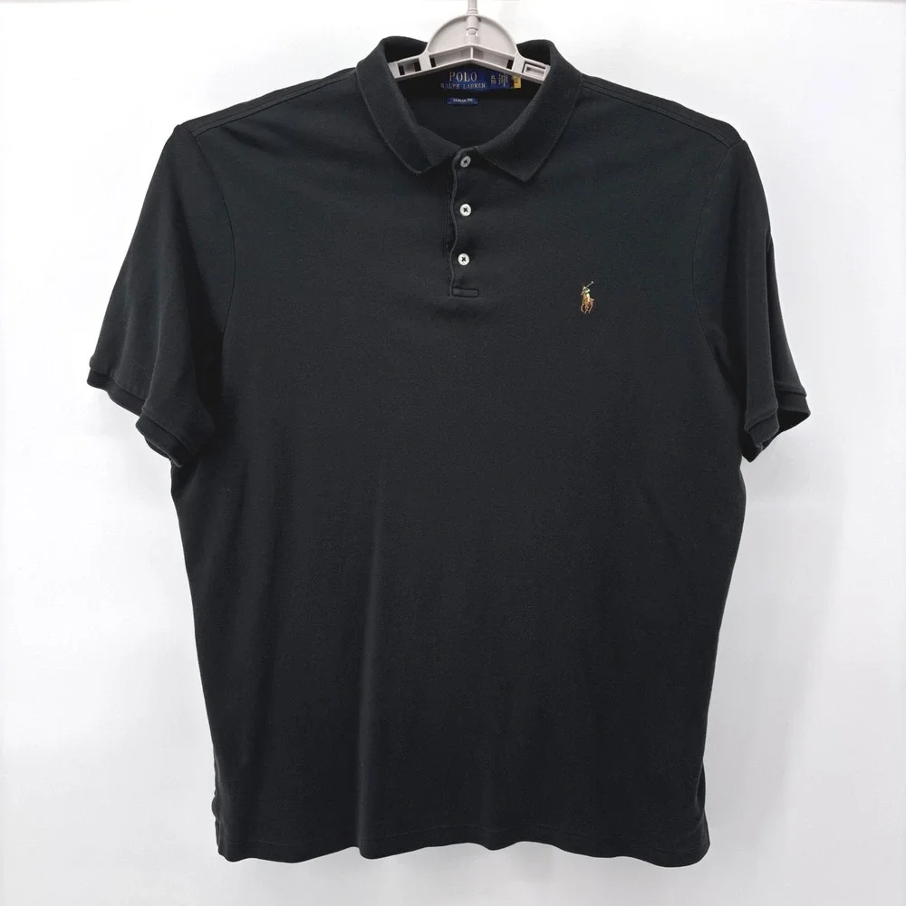 Polo Ralph Lauren Polo Shirt Men XL Black FLESH PONY Short Sleeve Classic Preppy